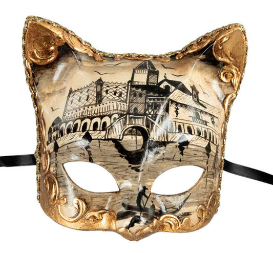 Masque Chat Gatto Palais des Doges – Artisanat Authentique de Venise