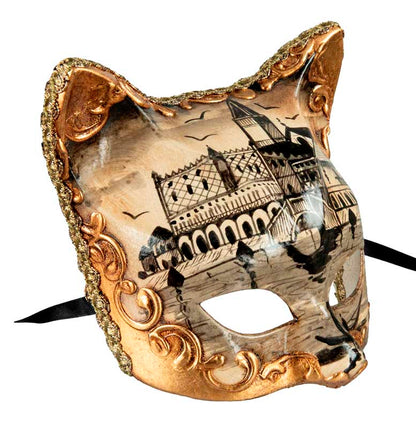 Masque Chat Gatto Palais des Doges – Artisanat Authentique de Venise