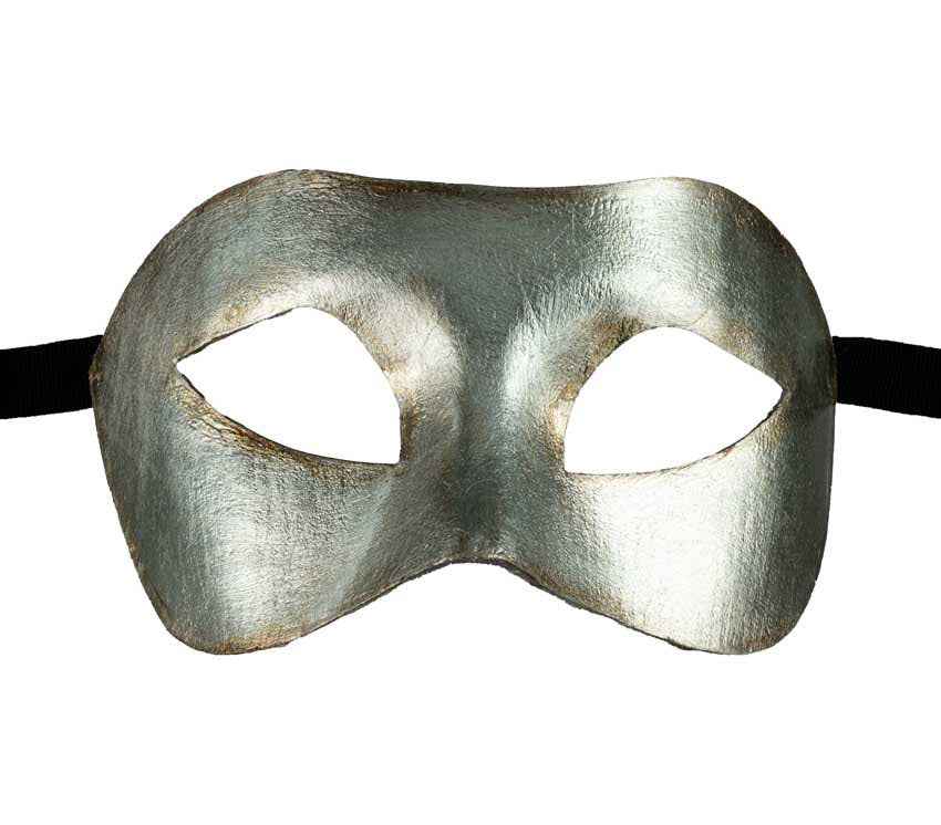 Masque de Venise Colombine Baroque Argenté – Artisanat Authentique de Venise