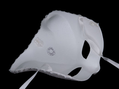 Masque Chat Gatto Blanc Floral – Artisanat Authentique de Venise