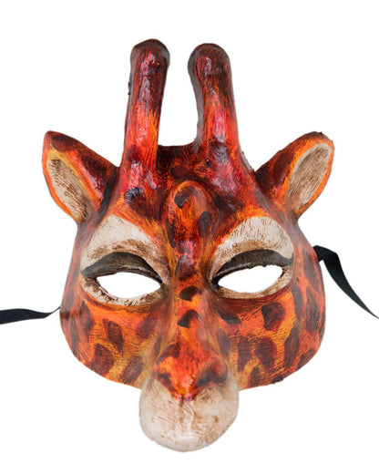 Masque Vénitien Girafe en Papier Mâché – Artisanat Authentique de Venise