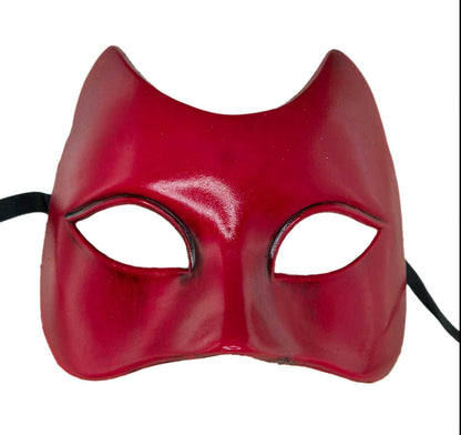 Masque Vénitien Chat Rouge Petit Visage – Artisanat Authentique de Venise