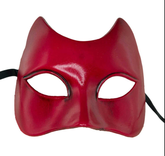 Masque Vénitien Chat Rouge Petit Visage – Artisanat Authentique de Venise