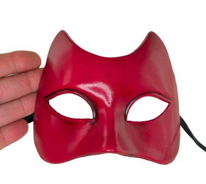 Masque Vénitien Chat Rouge Petit Visage – Artisanat Authentique de Venise