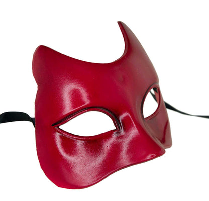 Masque Vénitien Chat Rouge Petit Visage – Artisanat Authentique de Venise