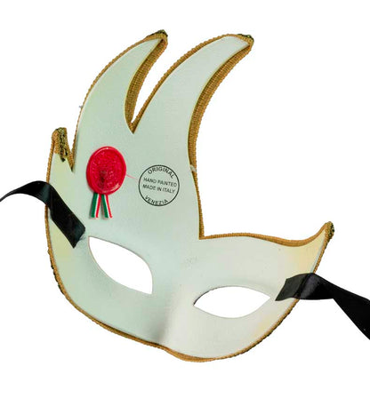 Masque Colombine Cygne Jaune et Noir – Artisanat Authentique de Venise