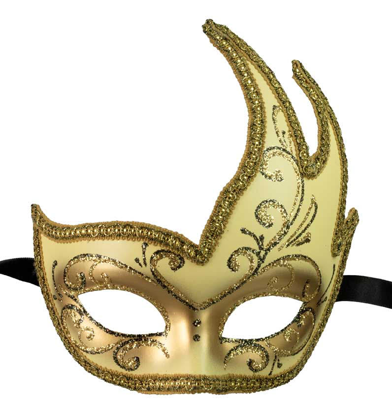 Masque Colombine Cygne Jaune et Noir – Artisanat Authentique de Venise