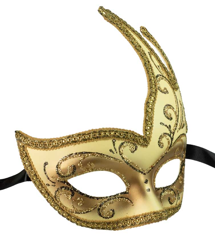Masque Colombine Cygne Jaune et Noir – Artisanat Authentique de Venise