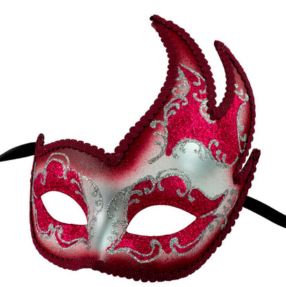 Masque Colombine Cygne Rose Fuchsia et Argenté – Artisanat Authentique de Venise