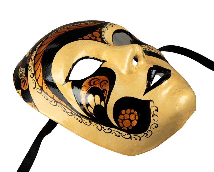 Masque Vénitien Volto Rétro Authentique en Papier Mâché – Artisanat Authentique de Venise