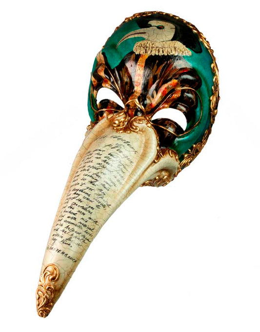 Masque Docteur de la Peste Vénitien Vert – Artisanat Authentique de Venise