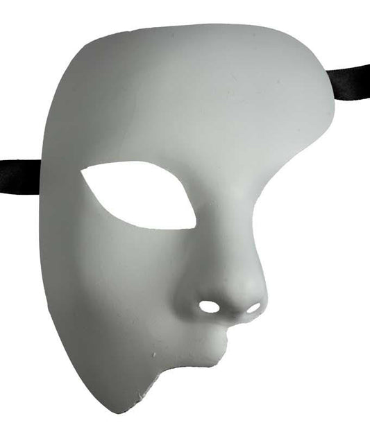 Masque Fantôme de l’Opéra Blanc à Peindre – Artisanat Authentique de Venise