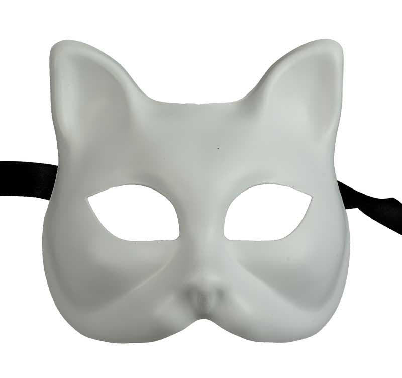 Masque Chat Blanc à Peindre Vénitien pour Petit Visage – Artisanat Authentique de Venise