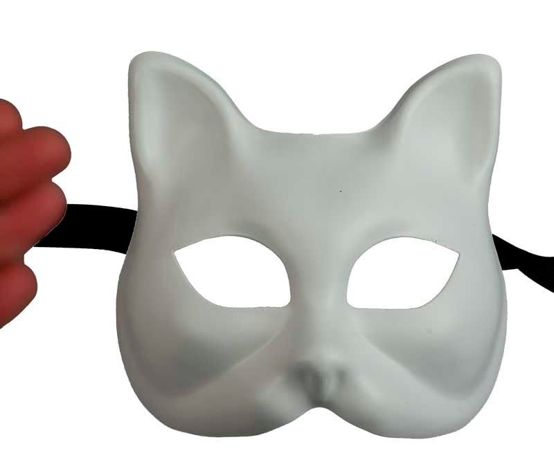 Masque Chat Blanc à Peindre Vénitien pour Petit Visage – Artisanat Authentique de Venise