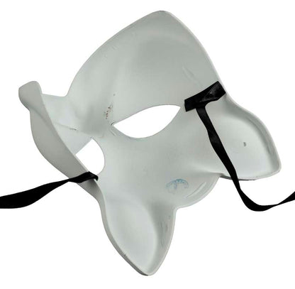 Masque Chat Blanc à Peindre Vénitien – Artisanat Authentique de Venise