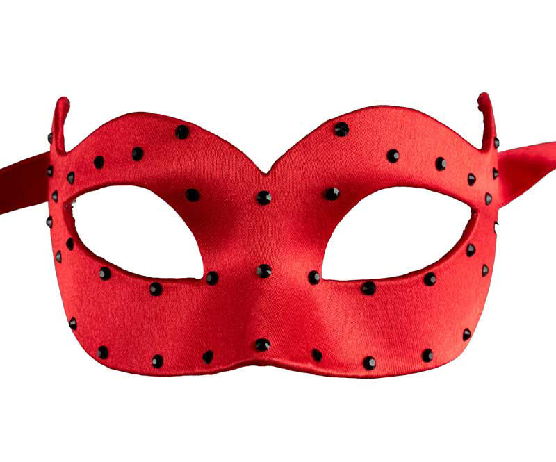Masque de Venise Colombine Rouge Strass – Artisanat Authentique de Venise
