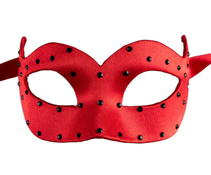 Masque de Venise Colombine Rouge Strass – Artisanat Authentique de Venise