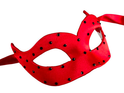 Masque de Venise Colombine Rouge Strass – Artisanat Authentique de Venise