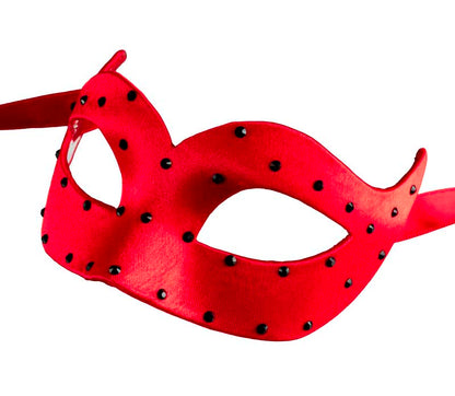 Masque de Venise Colombine Rouge Strass – Artisanat Authentique de Venise