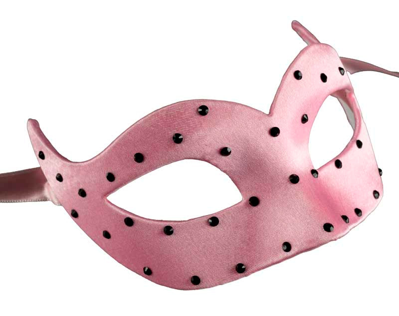 Masque de Venise Colombine Rose Strass – Artisanat Authentique de Venise