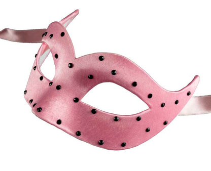 Masque de Venise Colombine Rose Strass – Artisanat Authentique de Venise