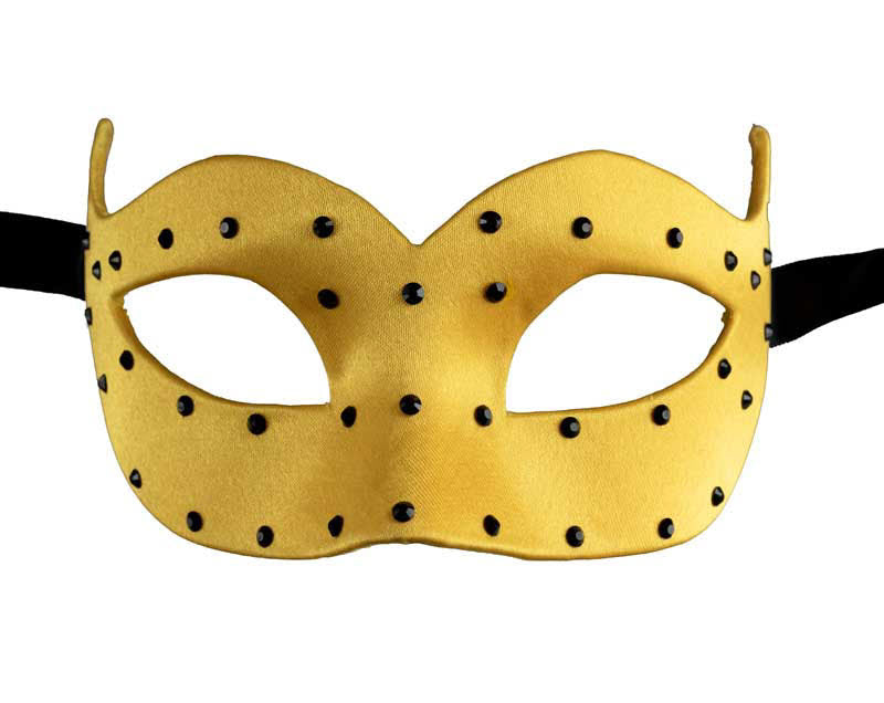 Masque de Venise Colombine Jaune Strass – Artisanat Authentique de Venise