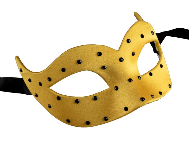 Masque de Venise Colombine Jaune Strass – Artisanat Authentique de Venise