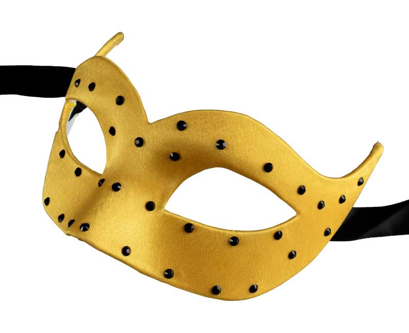 Masque de Venise Colombine Jaune Strass – Artisanat Authentique de Venise
