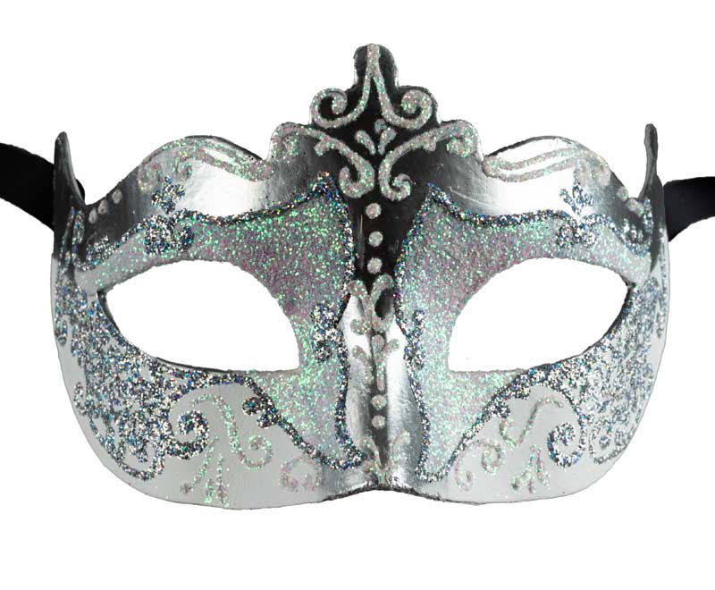 Masque Colombine Argenté – Artisanat Authentique de Venise