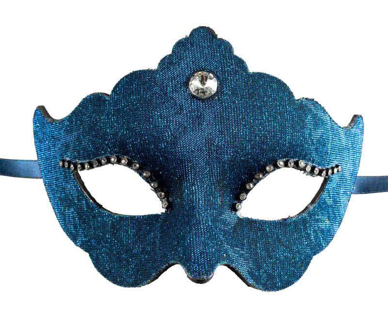Masque Colombine Bleu Anna – Artisanat Authentique de Venise