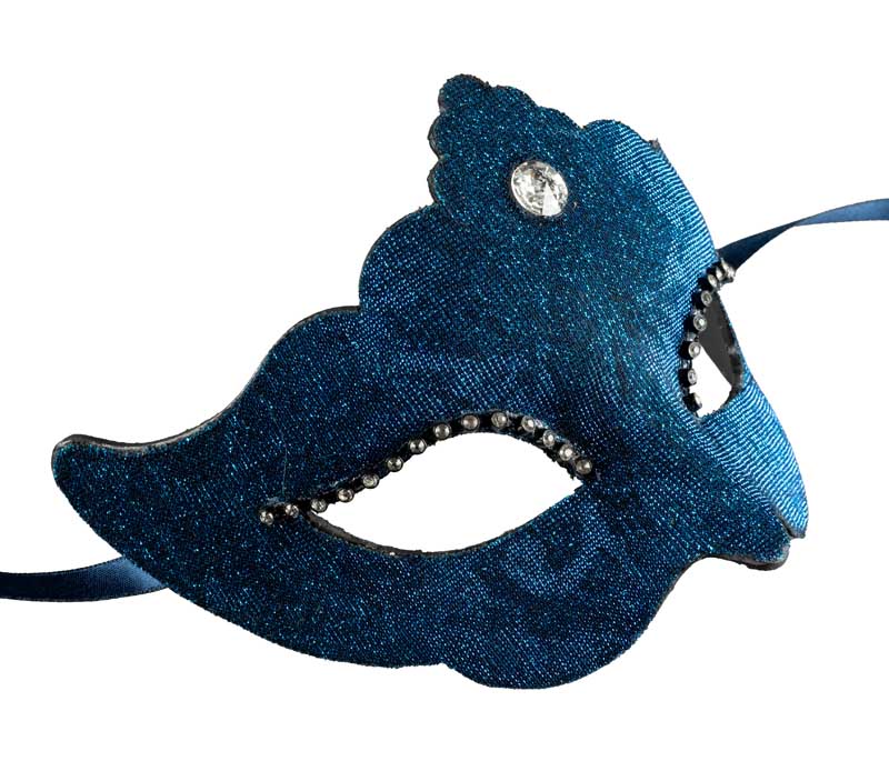 Masque Colombine Bleu Anna – Artisanat Authentique de Venise