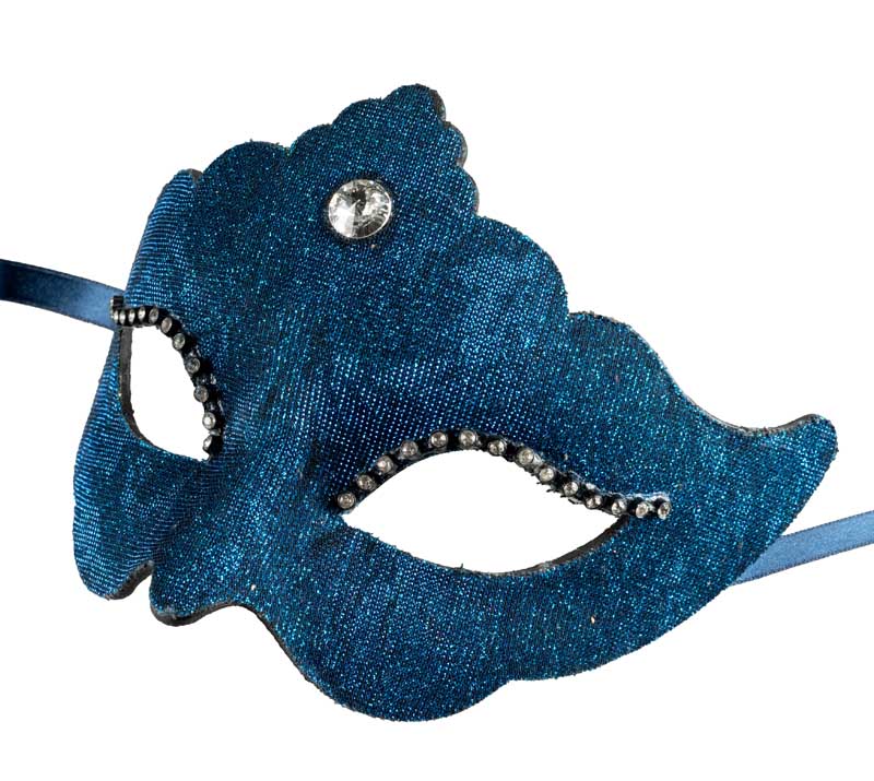 Masque Colombine Bleu Anna – Artisanat Authentique de Venise