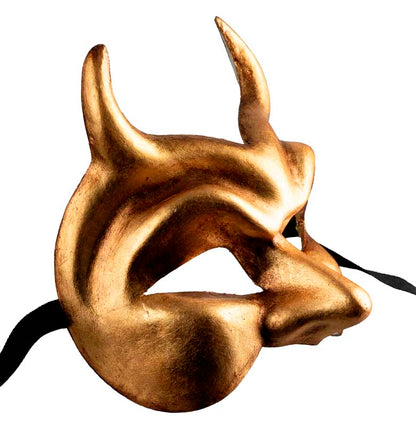 Masque Diable de Venise Doré en Papier Mâché – Artisanat Authentique de Venise