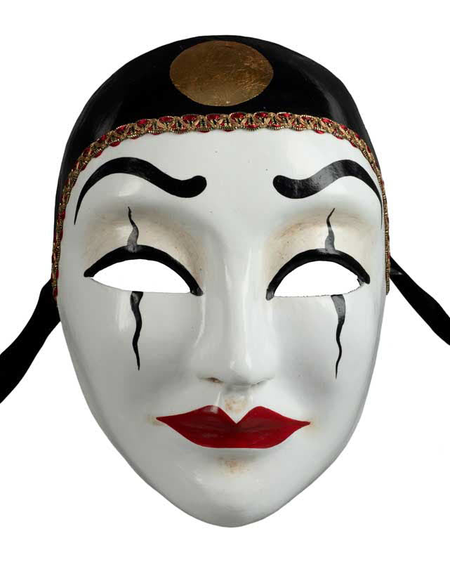 Masque Pierrot Volto de Venise – Artisanat Authentique de Venise