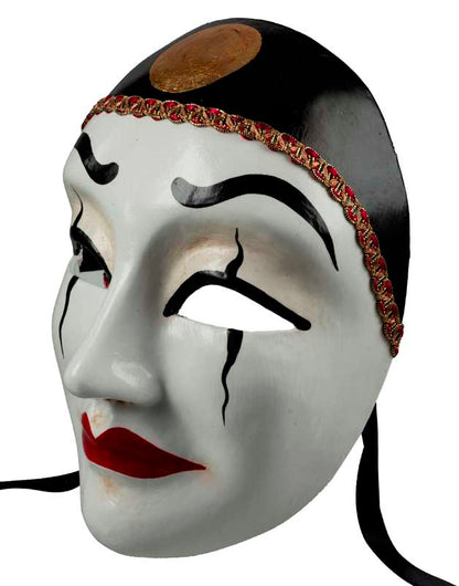 Masque Pierrot Volto de Venise – Artisanat Authentique de Venise