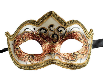 Masque Colombine Reflet Cuivré à Pointe – Artisanat Authentique de Venise