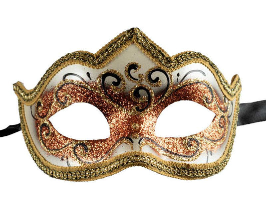 Masque Colombine Reflet Cuivré à Pointe – Artisanat Authentique de Venise