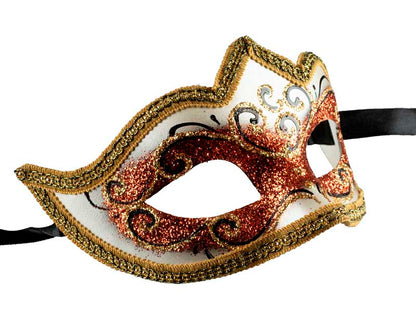 Masque Colombine Reflet Cuivré à Pointe – Artisanat Authentique de Venise