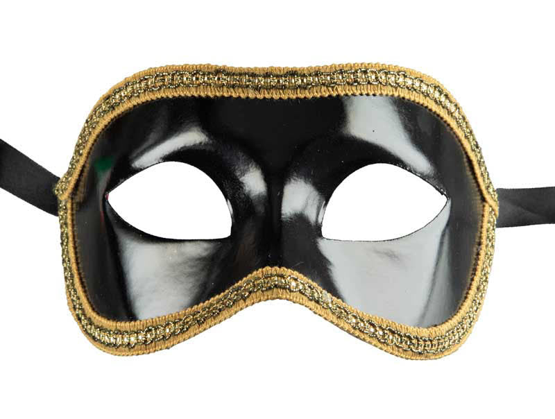 Masque Colombine de Venise Symphonie Noir et Doré – Artisanat Authentique de Venise