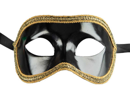 Masque Colombine de Venise Symphonie Noir et Doré – Artisanat Authentique de Venise