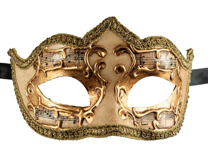 Masque Colombine Blanc Crème Doré à Pointe – Artisanat Authentique de Venise