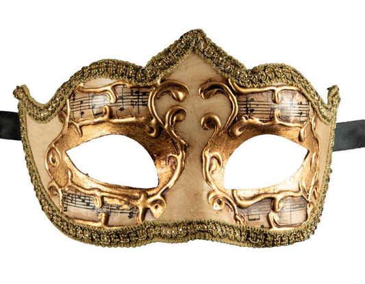Masque Colombine Blanc Crème Doré à Pointe – Artisanat Authentique de Venise