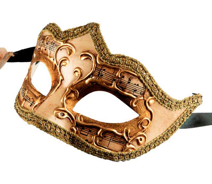 Masque Colombine Blanc Crème Doré à Pointe – Artisanat Authentique de Venise
