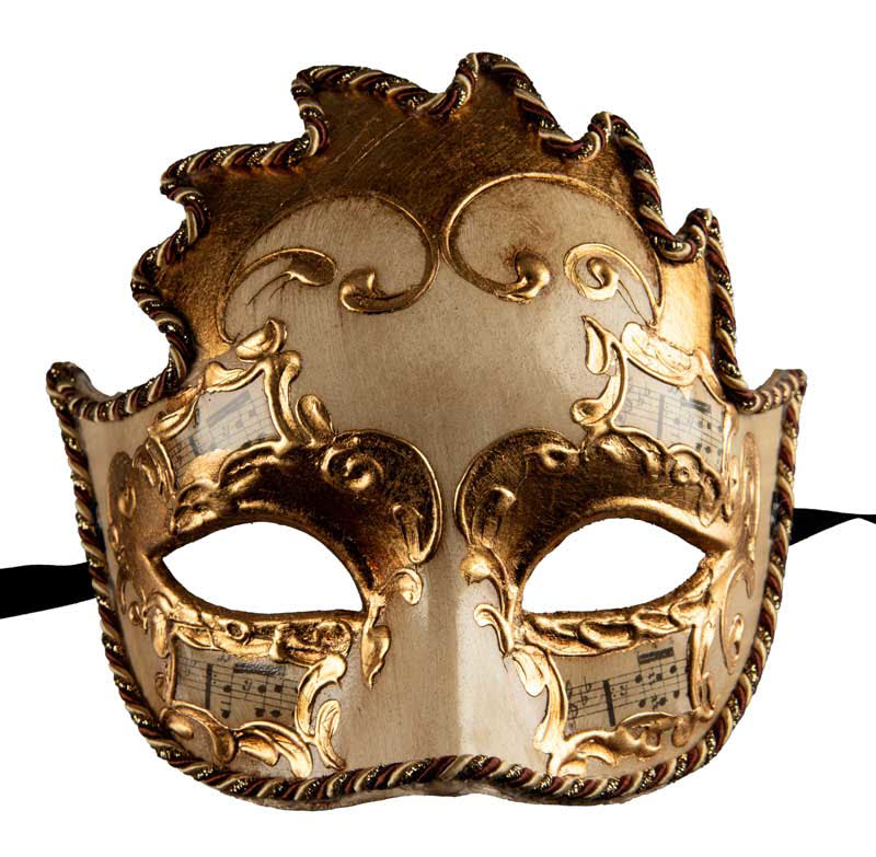 Masque Colombine Soleil Blanc Doré de Venise – Artisanat Authentique de Venise