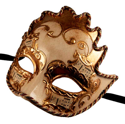 Masque Colombine Soleil Blanc Doré de Venise – Artisanat Authentique de Venise