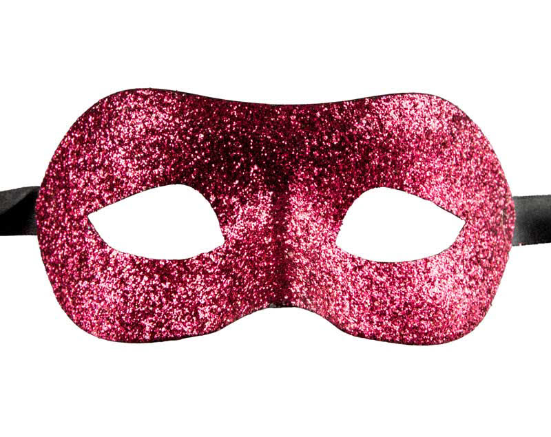 Masque Colombine Rose Fuchsia Glitter – Artisanat Authentique de Venise