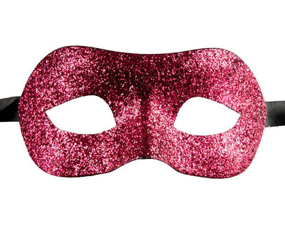 Masque Colombine Rose Fuchsia Glitter – Artisanat Authentique de Venise