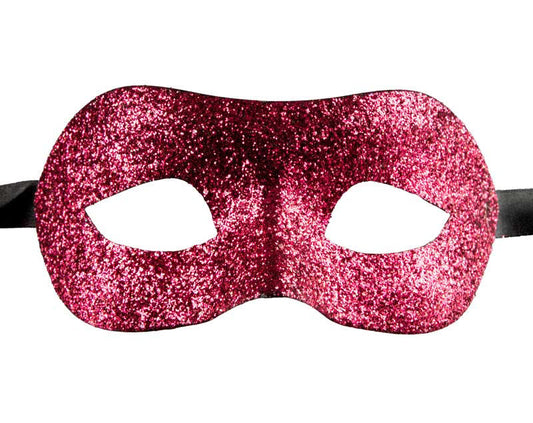 Masque Colombine Rose Fuchsia Glitter – Artisanat Authentique de Venise