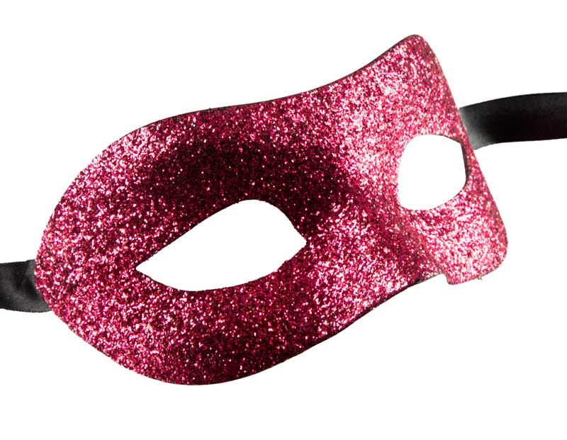 Masque Colombine Rose Fuchsia Glitter – Artisanat Authentique de Venise