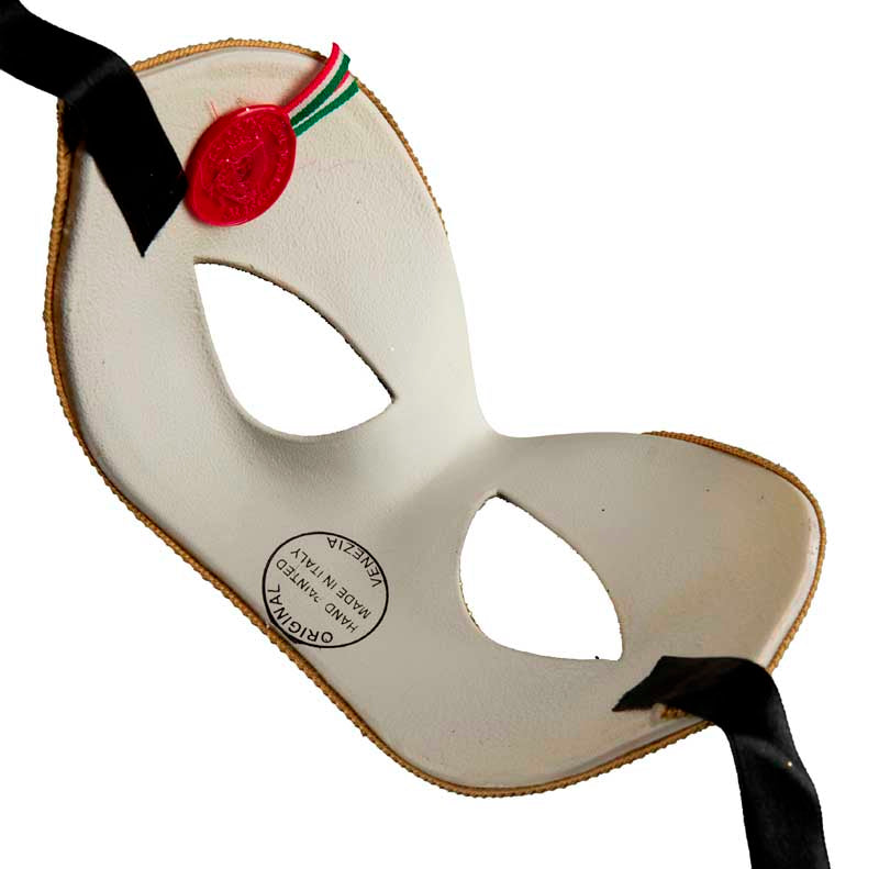 Masque Colombine Doré et Noir – Élégance Authentique de Venise